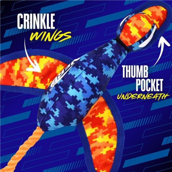 Nylon Digital Camo Crinkle Wing Duck Launching Fetch Dog Toy, - Picture 3 of 7